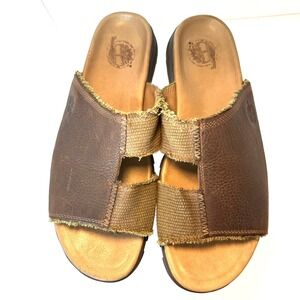 Timberland Mens Brown Leather Slide Sandal  Discontinued 52542 6072 size 12M